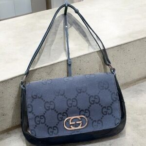 Vintage Gucci GG Canvas/Patent Leather Handbag